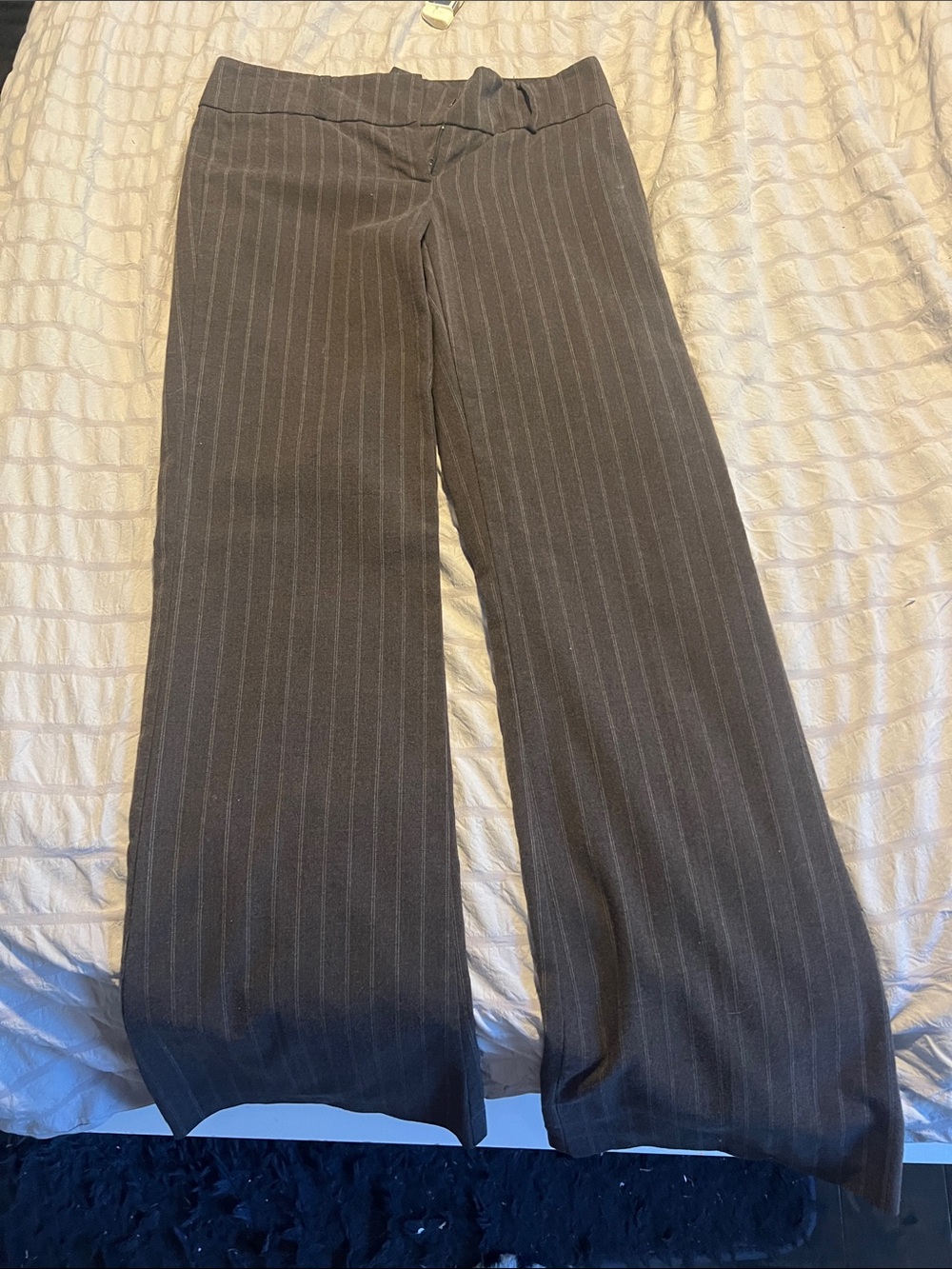 Forever 21 Women's Wide Leg Pinstripe Pants - Gray